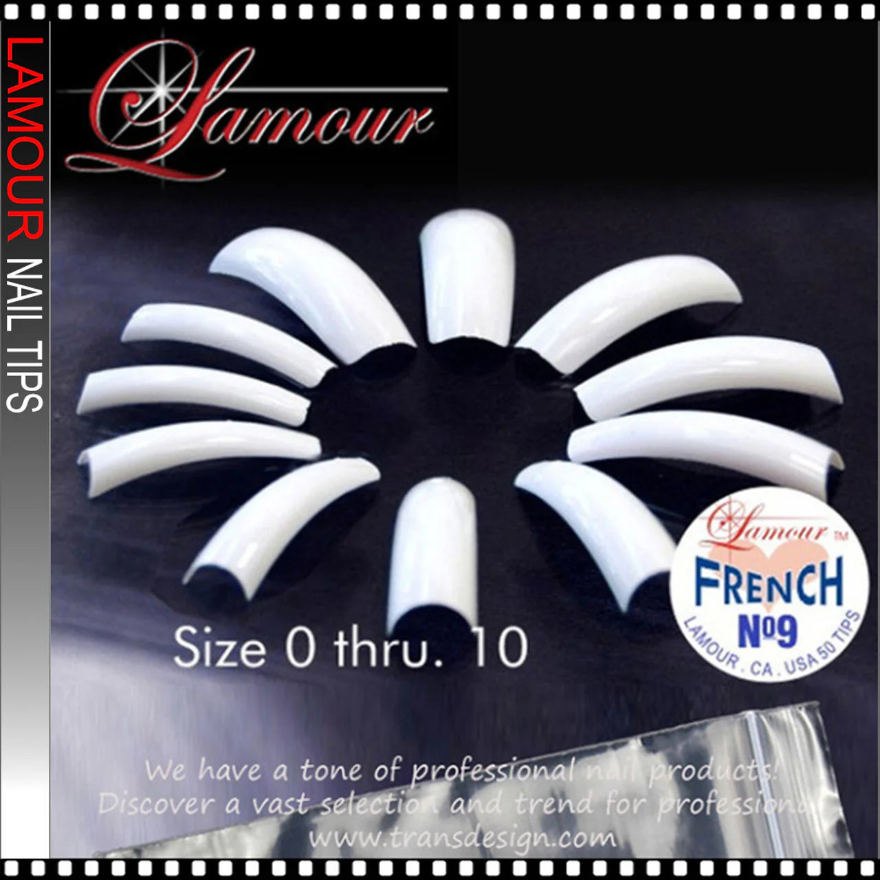 Lamour Blue French Off White (Blue Label) Tips (BIG BAG) #00 - #10