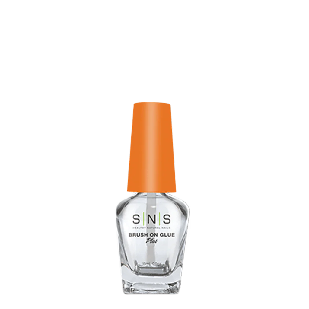 SNS Glass Bottle, Brush On Glue (Orange Cap), 0.5oz