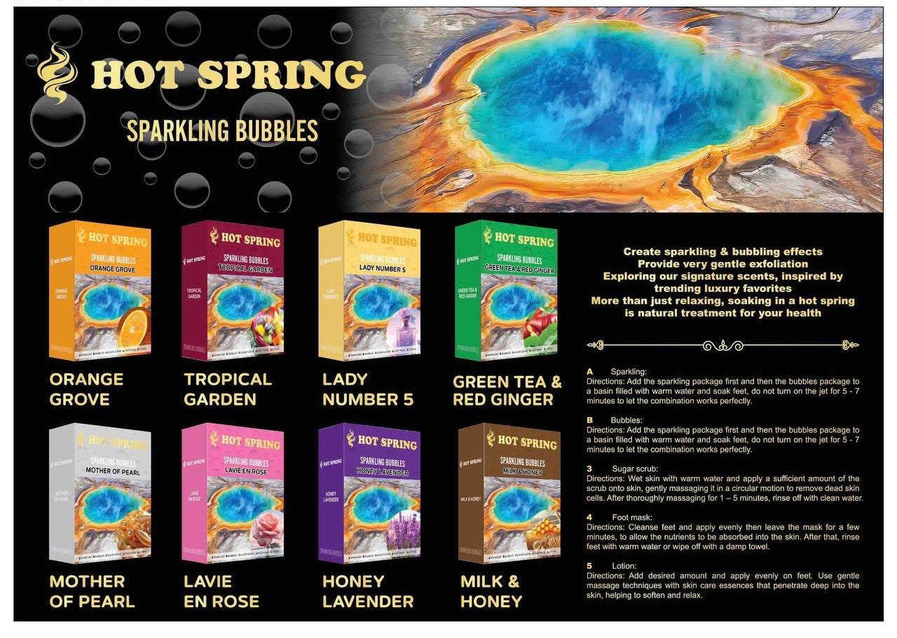 Hot Spring Tropical Garden 5-Step Spa Pedicure Kit – Case 40 Boxes