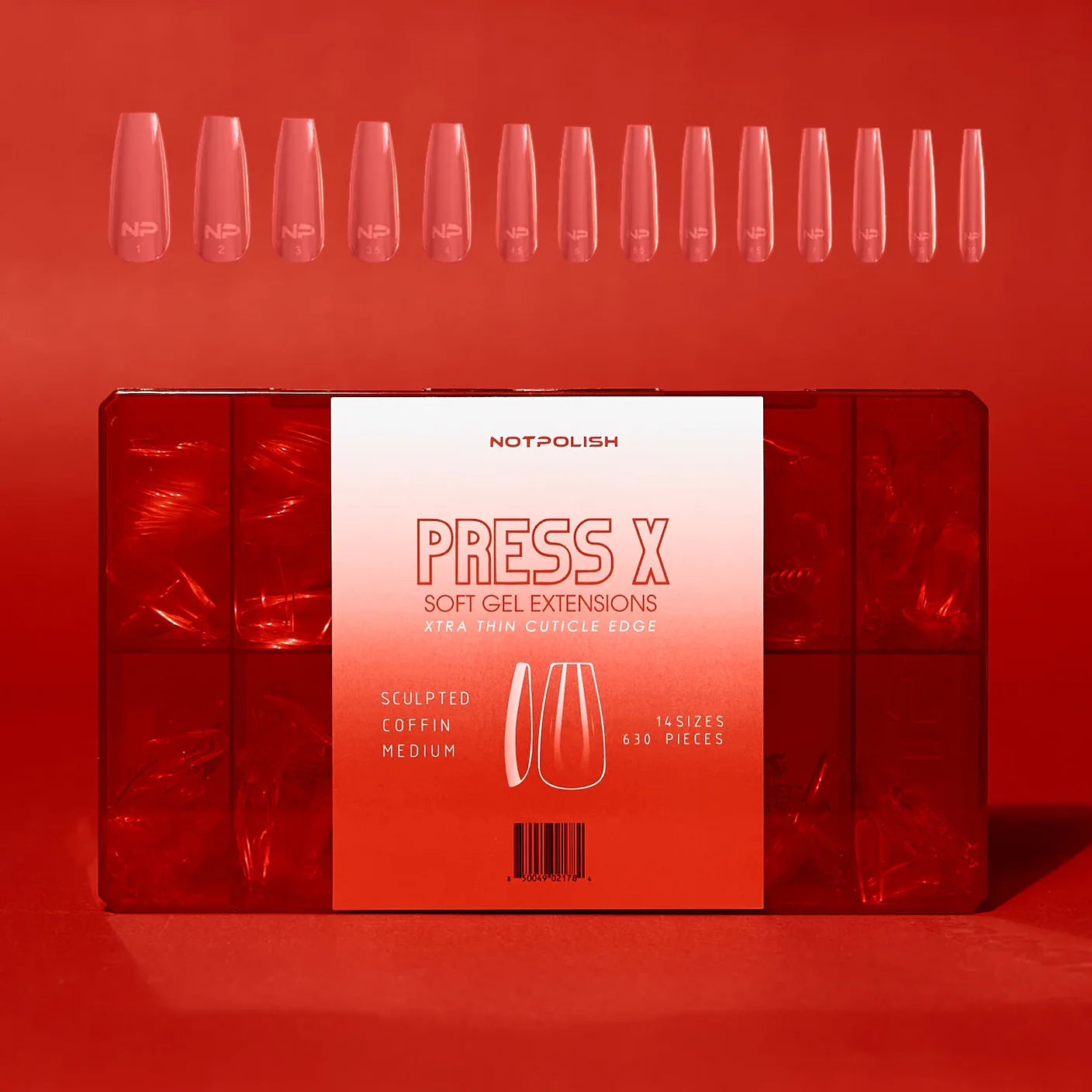 NotPolish Press X Tip BOX - Sculpted Coffin Medium (Pk: 630 pieces/Box)