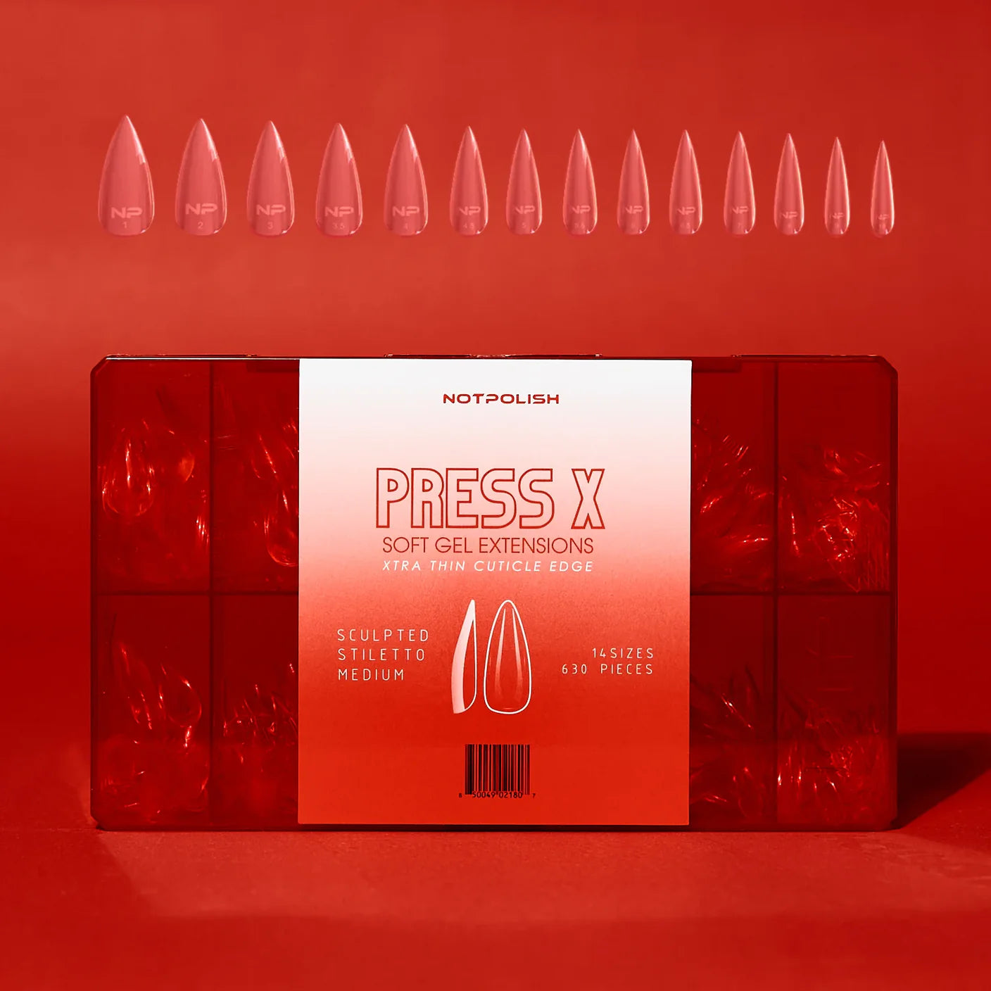 NotPolish Press X Tip BOX - Sculpted Stilleto Medium (Pk: 630 pieces/Box)