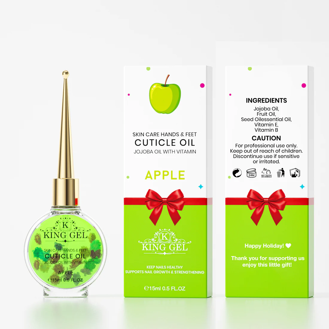 Kinggel Cuticle Oil Apple Gift + Gift Box Case 200Pcs