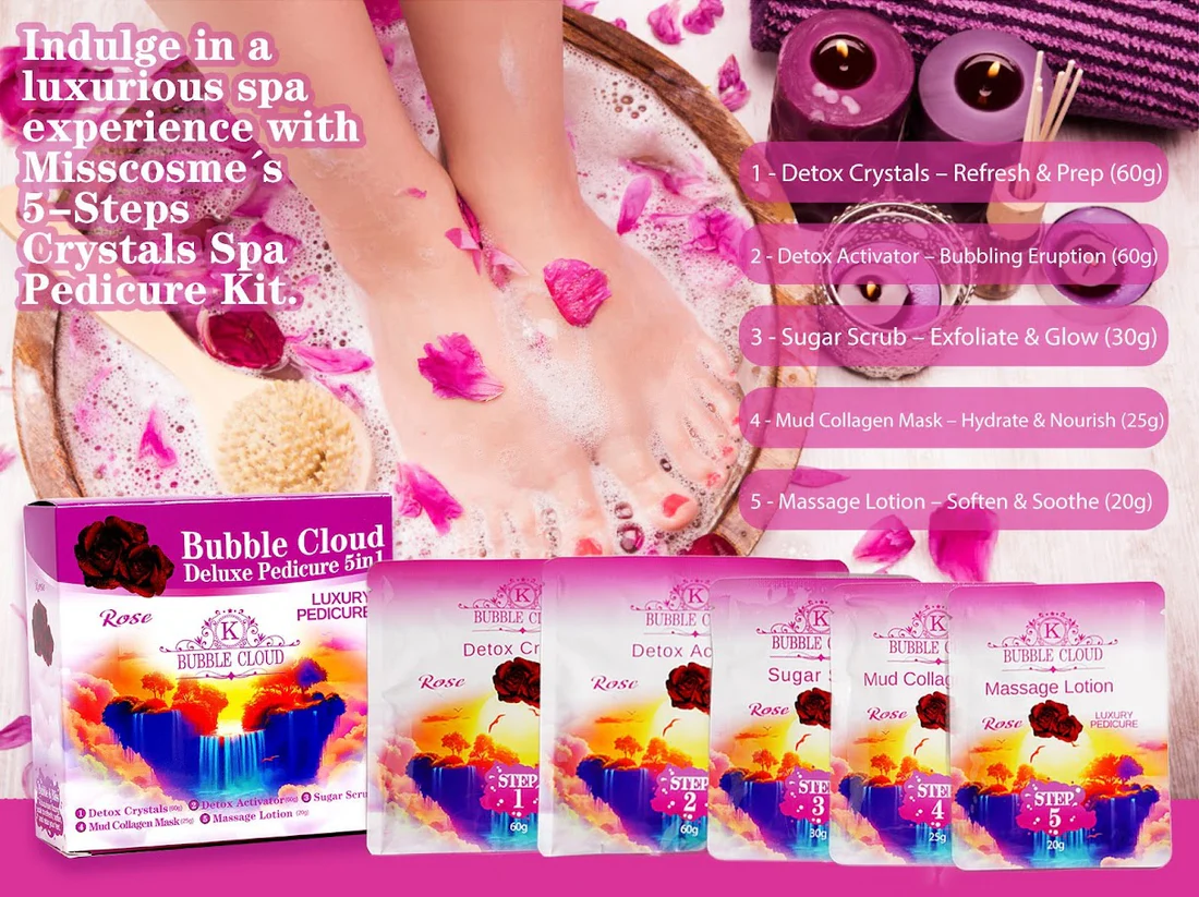 Volcanic Eruption 5in1 Bubble Cloud Deluxe Pedicure - Rose