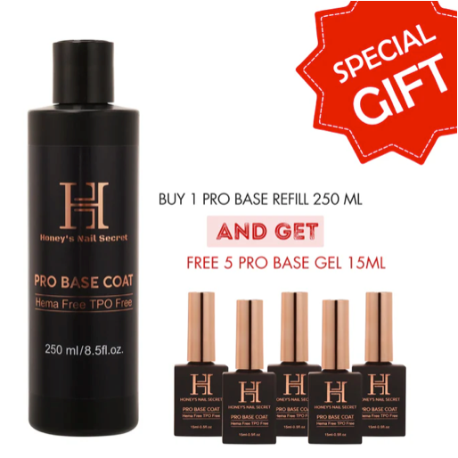 Pro Base Gel - Refill 8.5oz Free 5Pcs 0.5oz