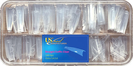 USN - Straight Coffin Clear Nail Tips Refill
