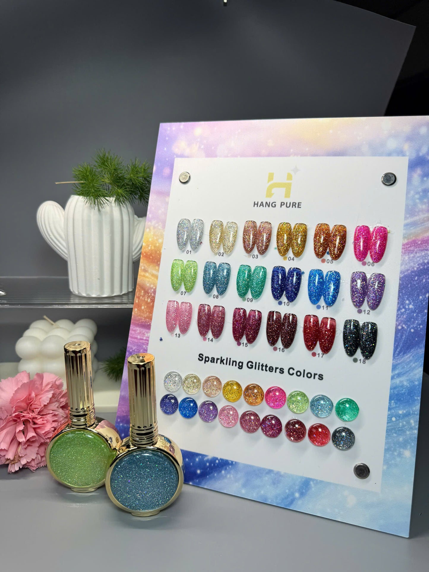 Sparkling Glitters 18 Colors - HANG PURE 18ml ( 01 - 18)