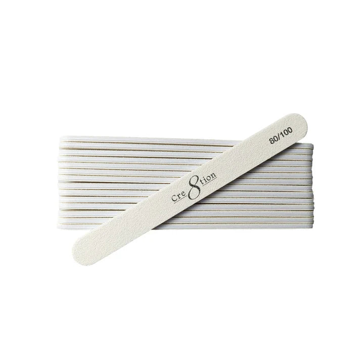 Cre8tion Nail File Regular White Sand, Grit 80/100, CASE