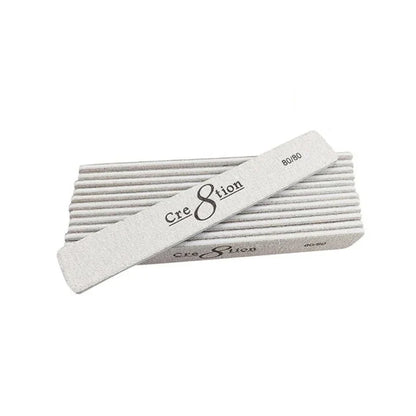 Cre8tion Nail File JUMBO White Sand, Grit 80/80, CASE