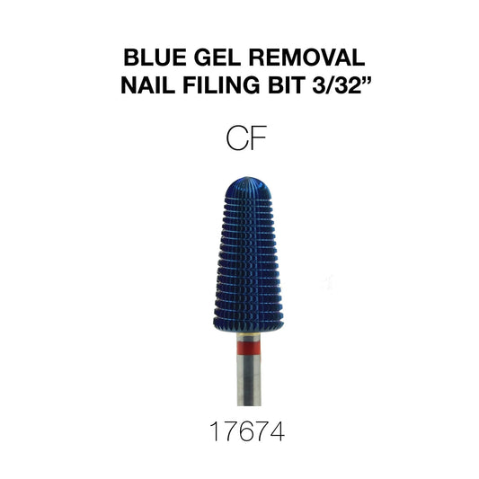 Cre8tion Blue Gel Removal Nail Filling Bit, FINE, CF 3/32