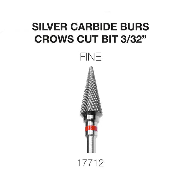Cre8tion Carbide Silver, Burs Crows Cut Bit - FINE 3/32