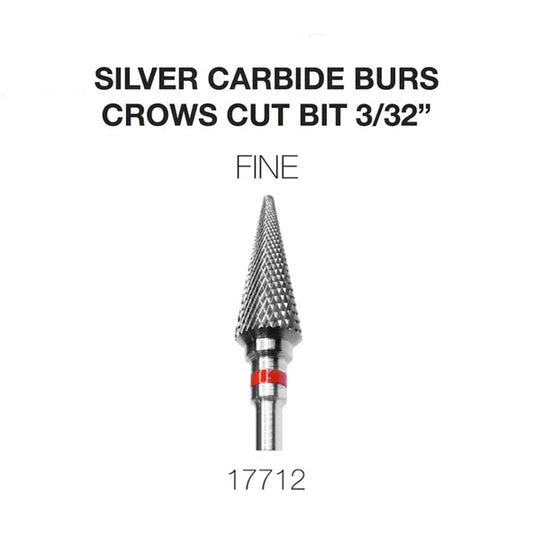 Cre8tion Carbide Silver, Burs Crows Cut Bit - FINE 3/32