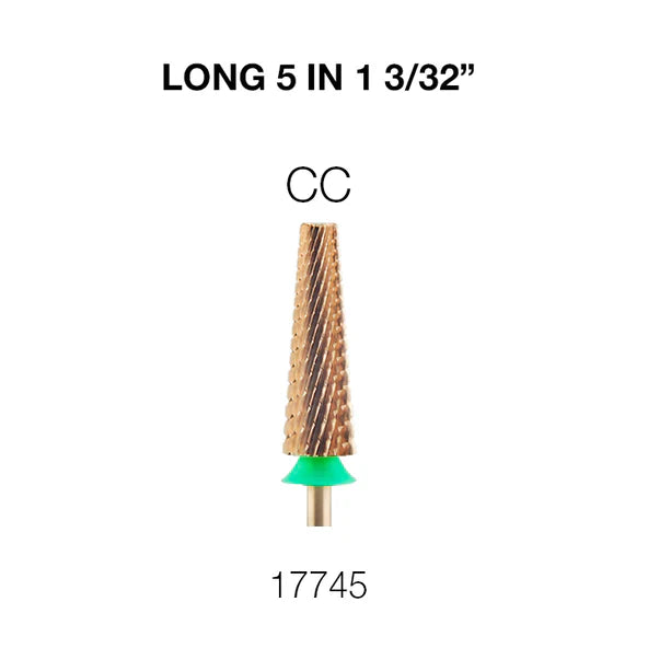 Cre8tion 5in1 Nail Filing Bit - LONG, CC 3/32 (Pk: 50 pcs/box)