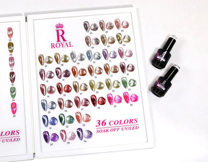 Sparkly Reflective Cat Eye Gel Collection – 36 Colors | Magnetic Glitter Nail Polish Set