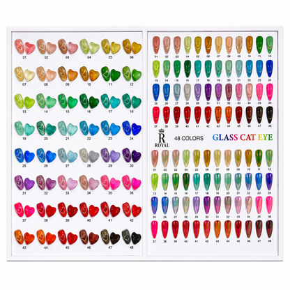 Royal Glass Cat Eye Gel Polish Collection – 48 Colors | Magnetic Glitter Nail Set
