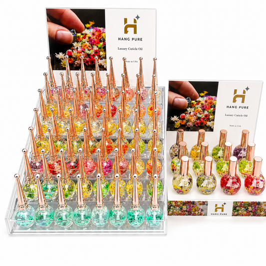 HANG Pure Luxury Cuticle Oil Set – 200 Pcs with Display Rack