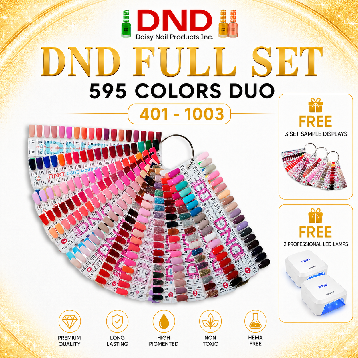 DND Full Set – 595 Colors Duo Gel & Nail Polish Collection