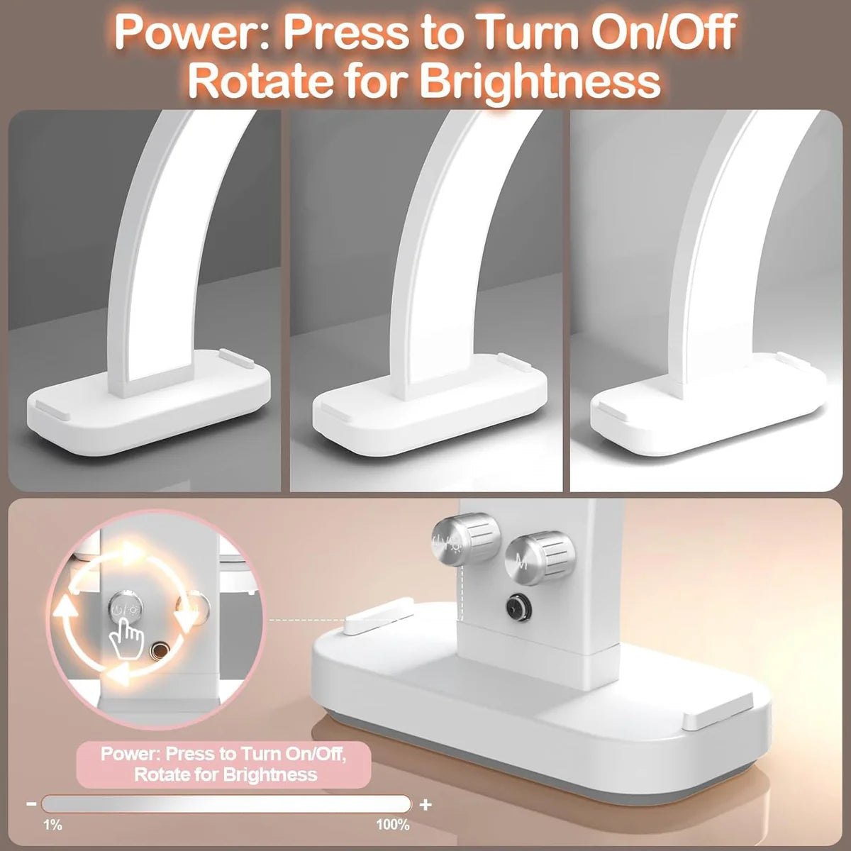 Foldable Half Moon Nail Lamp for Desk | Professional LED Nail Table Light with Phone Holder