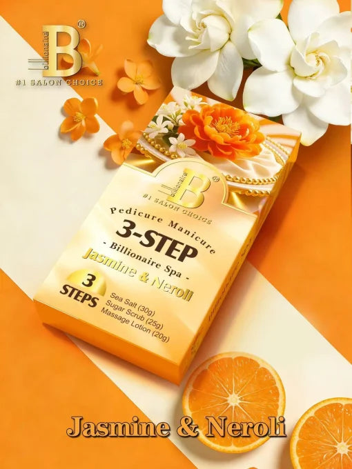 Billionaire Spa Jasmine & Neroli 3-Step Pedicure Kit | Professional Spa Manicure & Pedicure Set