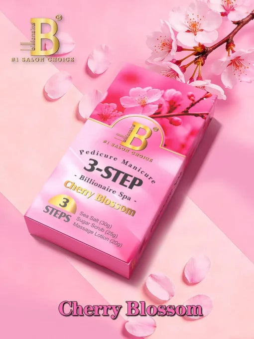 Billionaire Spa Cherry Blossom 3-Step Pedicure Kit (Case 100 Kits)