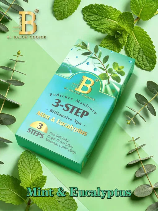 Billionaire Spa Mint & Eucalyptus 3-Step Pedicure Kit (Case 100 Kits)