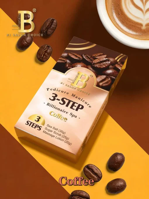Billionaire Spa Coffee 3-Step Pedicure Kit (Case 100 Kits)