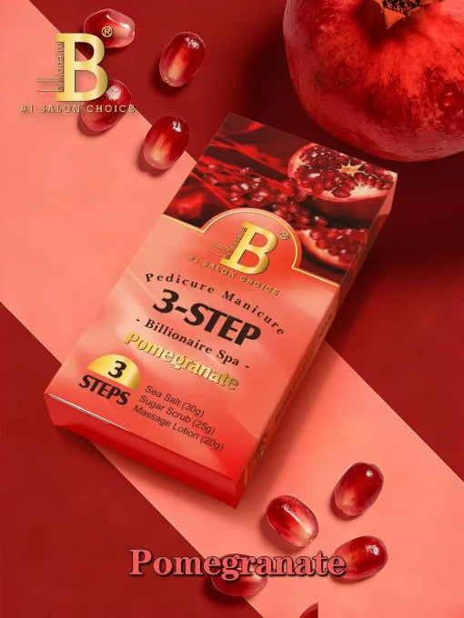 Billionaire Spa Pomegranate 3-Step Pedicure Kit (Case 100 Kits)