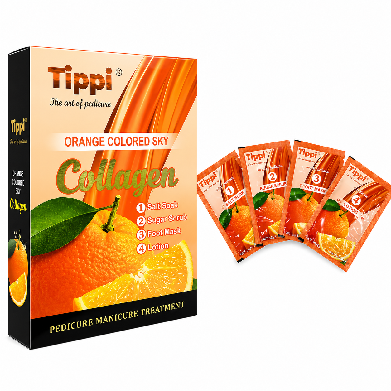 Tippi Collagen Pedi in a Box 4in1 (Case 50 pcs) Pallet 112 Case
