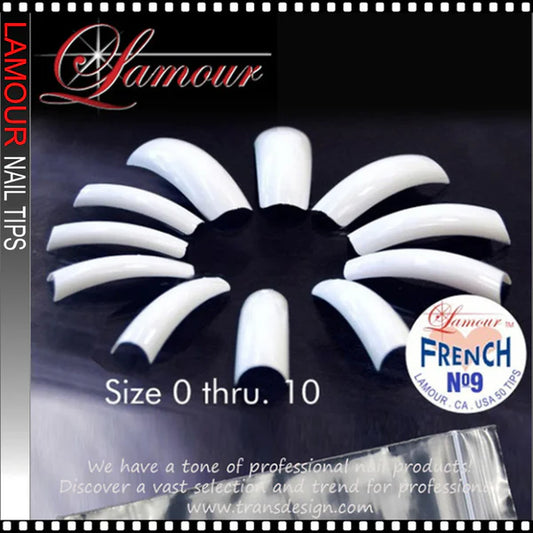 Lamour Blue French Off White (Blue Label) Tips Refill #00 - #10 - 50pcs/ bags