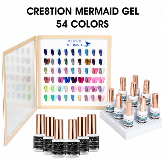 Cre8tion Mermaid Gel Polish Full Collection - 54 Colors (0.5 oz Bottles)