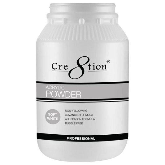 Cre8tion Acrylic Powder -SOFT WHITE 5.5 lbs | Professional Nail Acrylic Powder for Salon