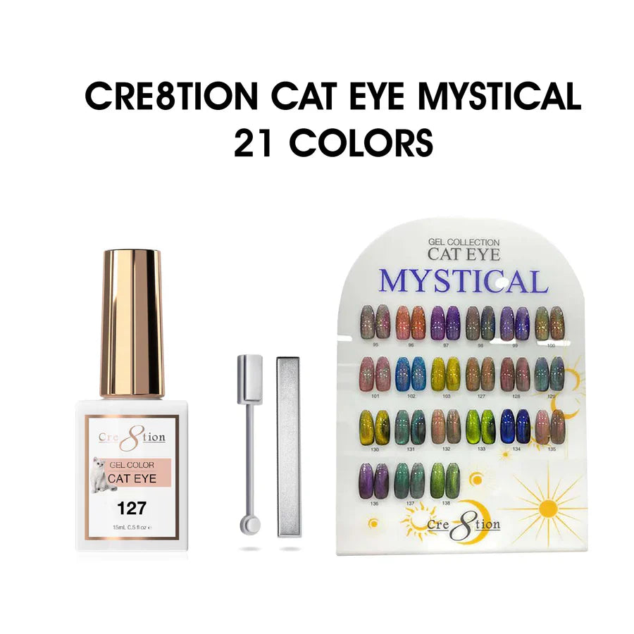 Cre8tion Cat Eye Gel Kit – Mystical Collection | 21 Colors (95–103, 127–138)