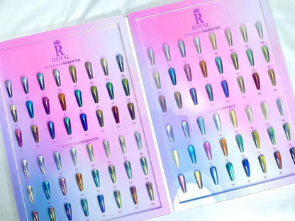 Cat Eye Chrome Powder Collection 2-in-1 – 24 Colors | Magnetic & Mirror Effect Nail Powder Set