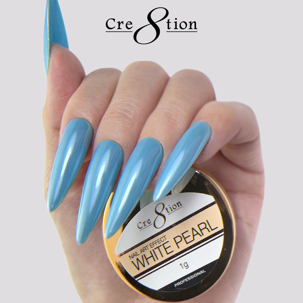 Cre8tion Chrome Nail Art Effect 1g - White Pearl