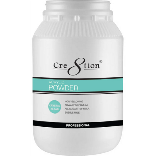 Cre8tion Acrylic Powder - CRYSTAL CLEAR 5.5 lbs | Professional Nail Acrylic Powder for Salon