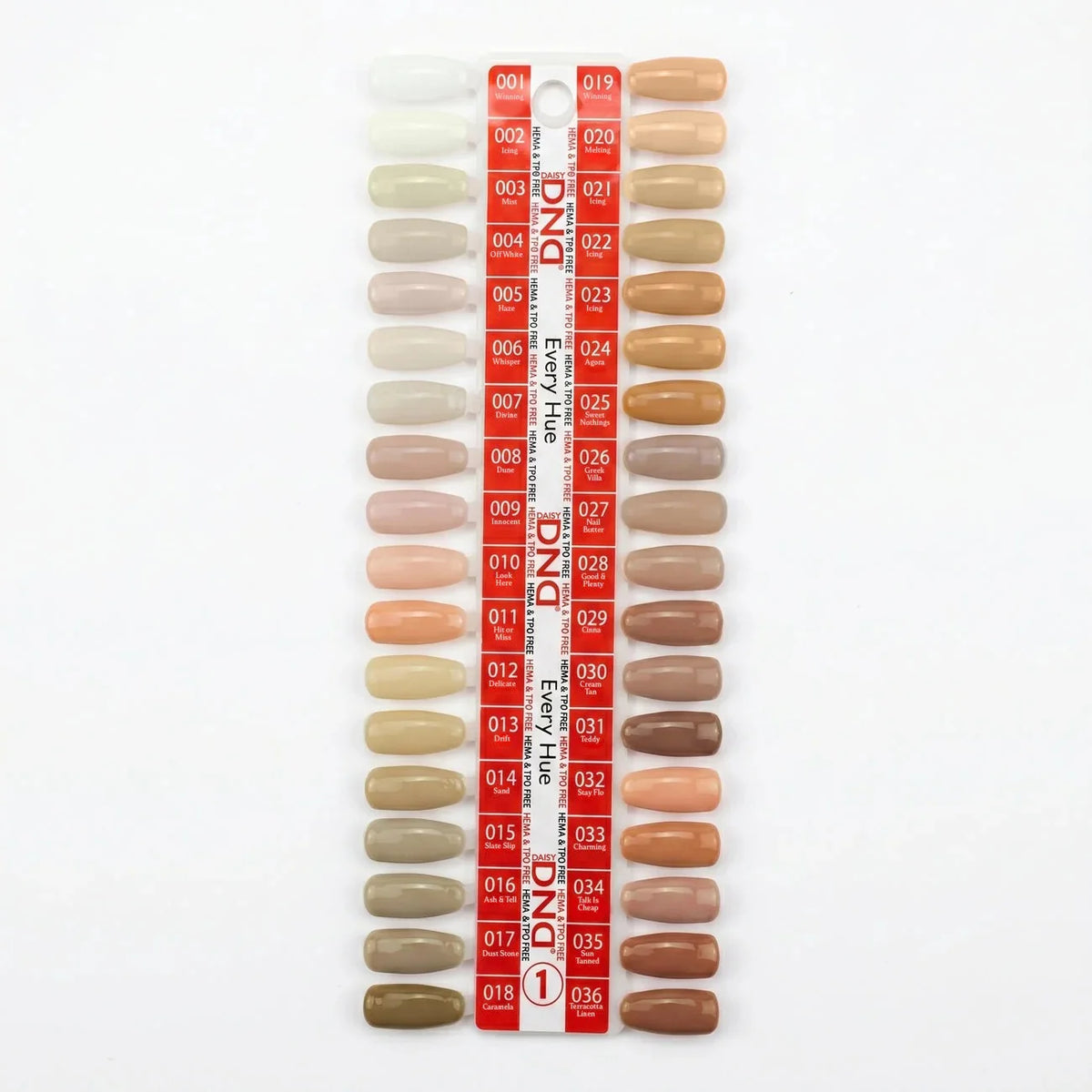 DND Duo Matching Color (HEMA/TPO Free) - 36 Colors Board 1 - Every Hue (001 - 036)
