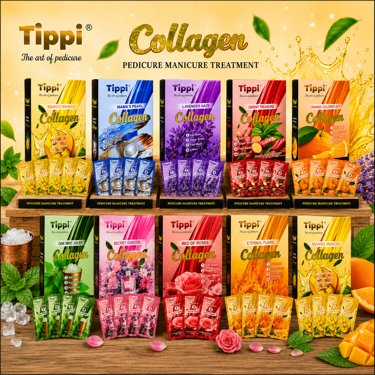 Tippi Collagen Pedi in a Box 4in1 (Case 50 pcs) Pallet 112 Case