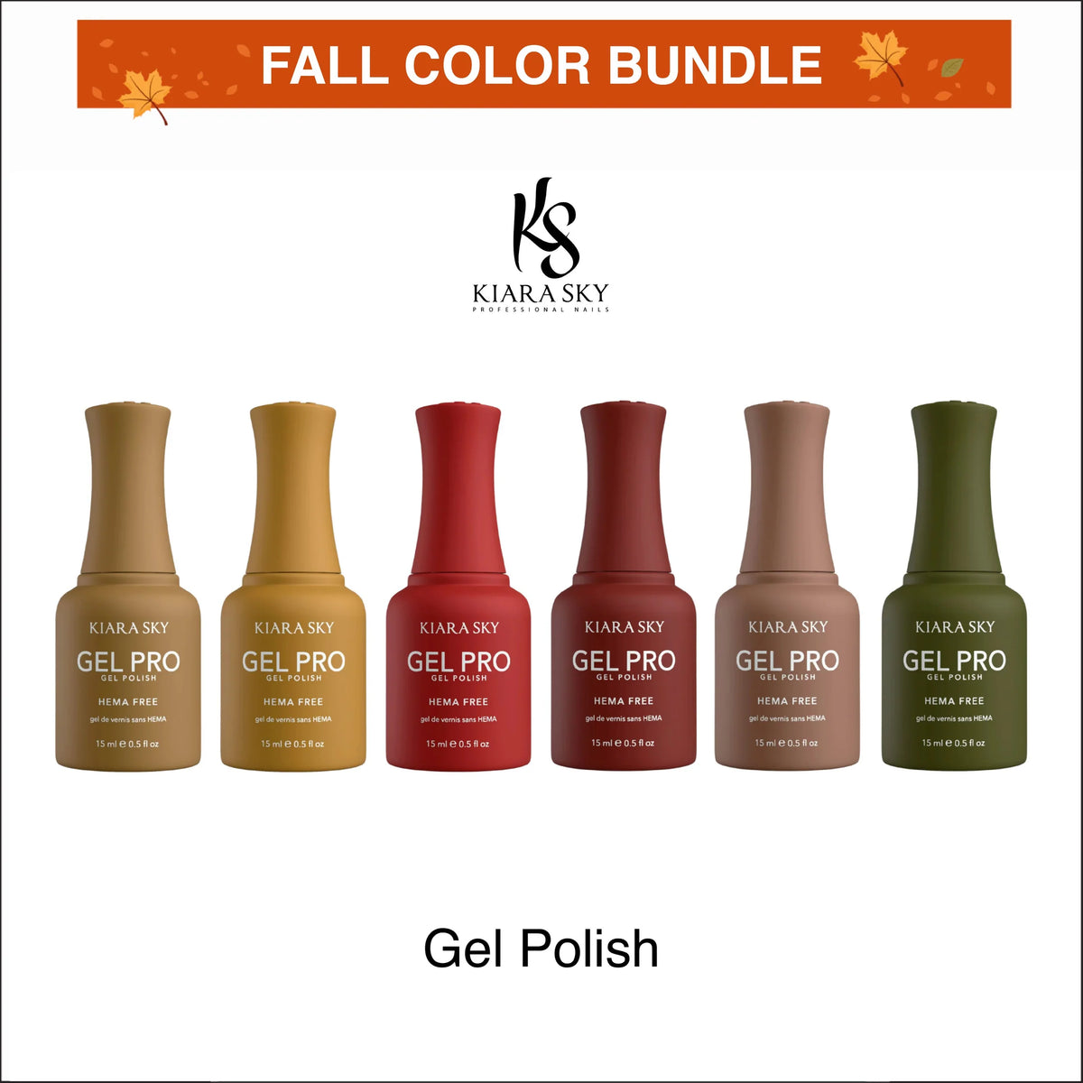 (Fall Color Bundle) Kiara Sky Gel Pro 0.5oz - Pre-selected 50 Colors