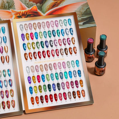 Flash Cat Eye Gel Collection – 48 Colors | Reflective Magnetic Nail Polish Set