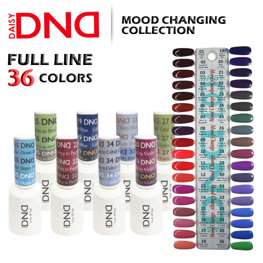 DND Mood Change Gel Polish, 0.5oz, Full line of 36 colors