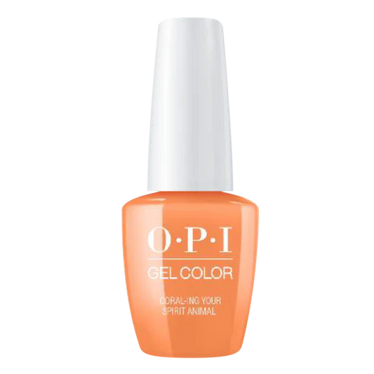 OPI GelColor, Mexico City - Spring 2020 Collection, M88, Coral-ing Your Spirit Animal (Available 3 IN 1), 0.5oz
