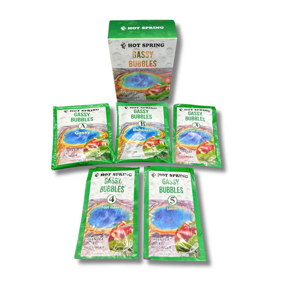 Hot Spring Green Tea & Red Ginger 5-Step Spa Pedicure Kit – Case 40 Boxes