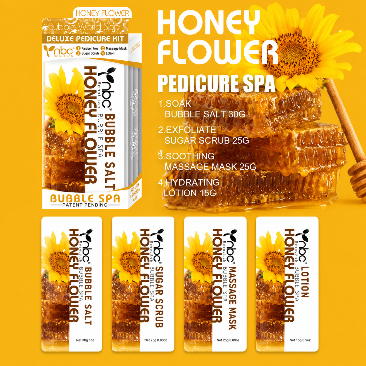 NBC Bubble World Spa 4 Steps – Honey Flower (Case 50 Set)