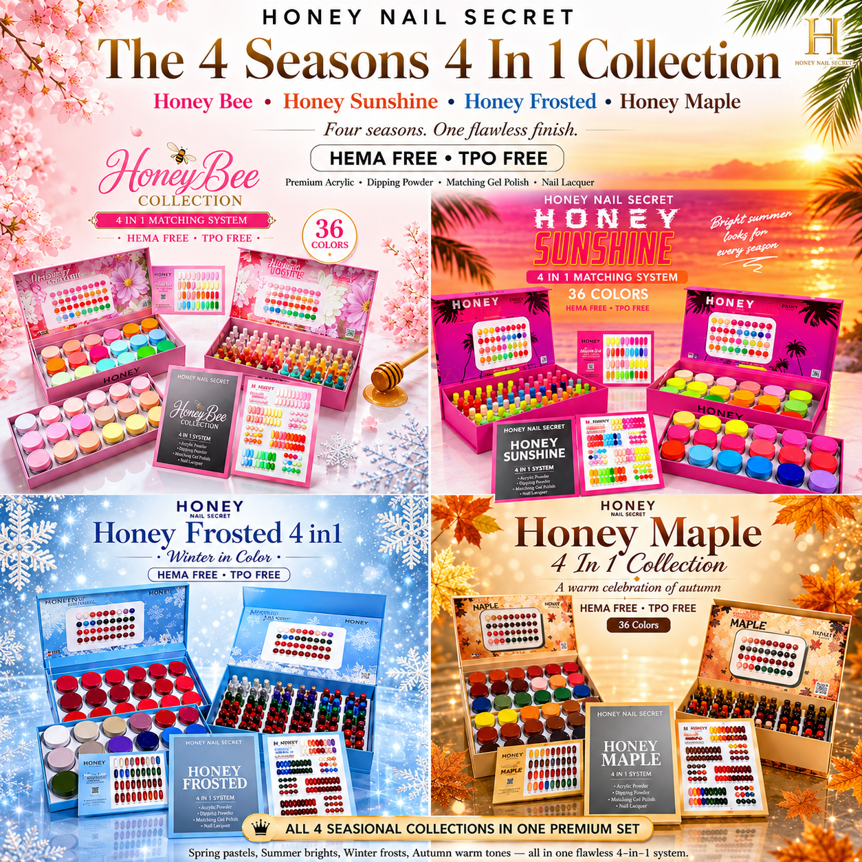 Honey Four Seasons Collection 144 Colors 4in1