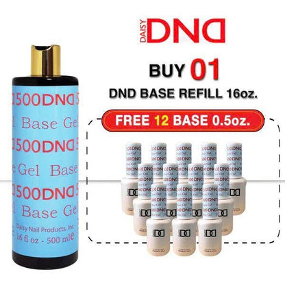 DND Base Refill 500 16oz. Buy 1 Get 12 DND Base 0.5oz
