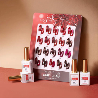 Cre8tion Ruby Glam Cat Eye Gel Collection – 20 Colors (220–239)