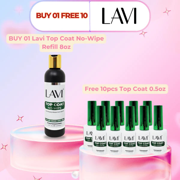 Lavi Top Coat No-Wipe Refill 8oz, Buy 01 Get 10 Lavi Top Coat No-Wipe 0.5oz