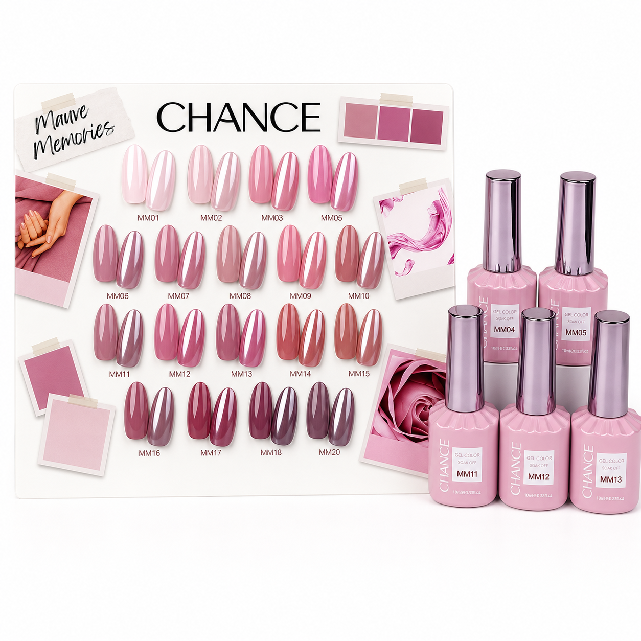 Chance Gel 0.5oz Full Kit (18 Colors) - Mauve Memories