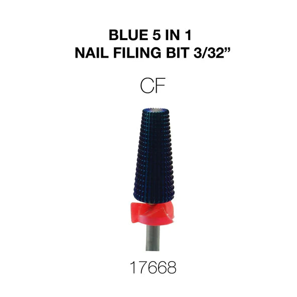 Cre8tion Blue 5in1 Nail Filing Bit - CF 3/32 (Pk: 50 pcs/box)
