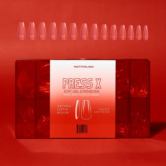 NotPolish Press X Tip BOX - Natural Coffin Medium (Pk: 630 pieces/Box)