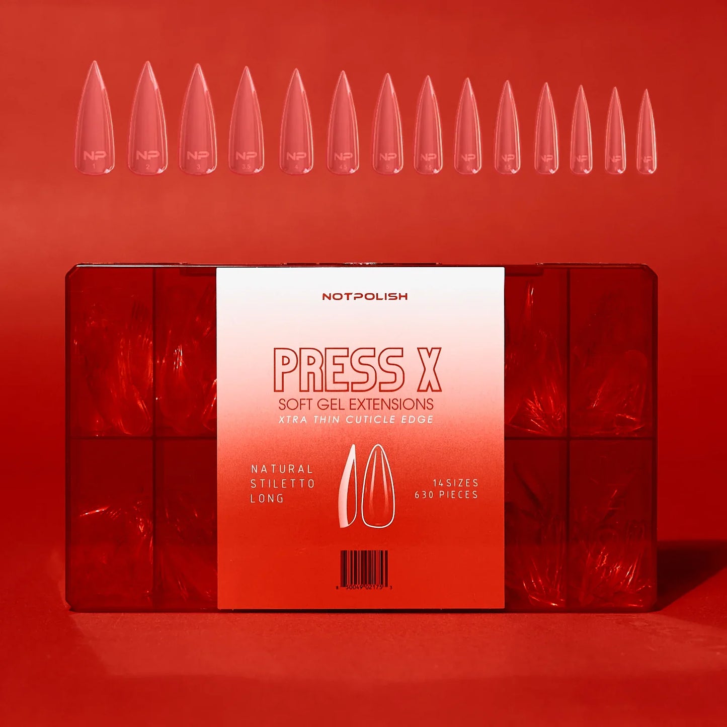 NotPolish Press X Tip BOX - Natural Stilleto Long (Pk: 630 pieces/Box)